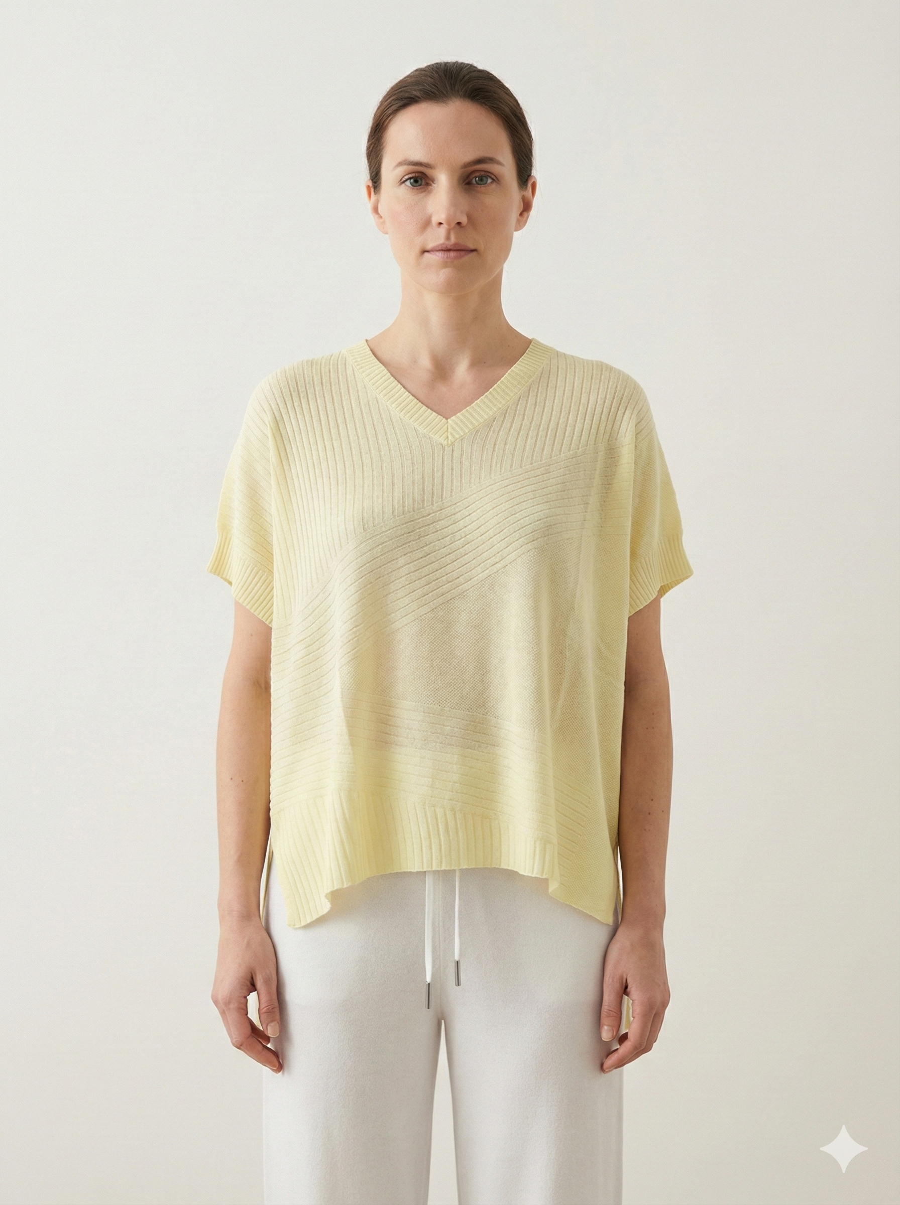 Spring/Summer V-neck Short-sleeved Women's Sweater H6801