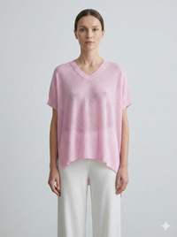 Spring/Summer V-neck Short-sleeved Women's Sweater H6801