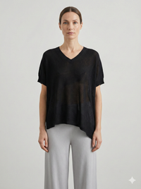 Spring/Summer V-neck Short-sleeved Women's Sweater H6801