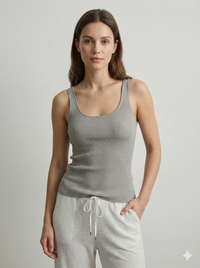V-neck ribbed, high-elasticity women's vest - a summer essential. 92009B