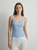 V-neck ribbed, high-elasticity women's vest - a summer essential. 92009B