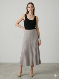 Knitted long skirt K16012
