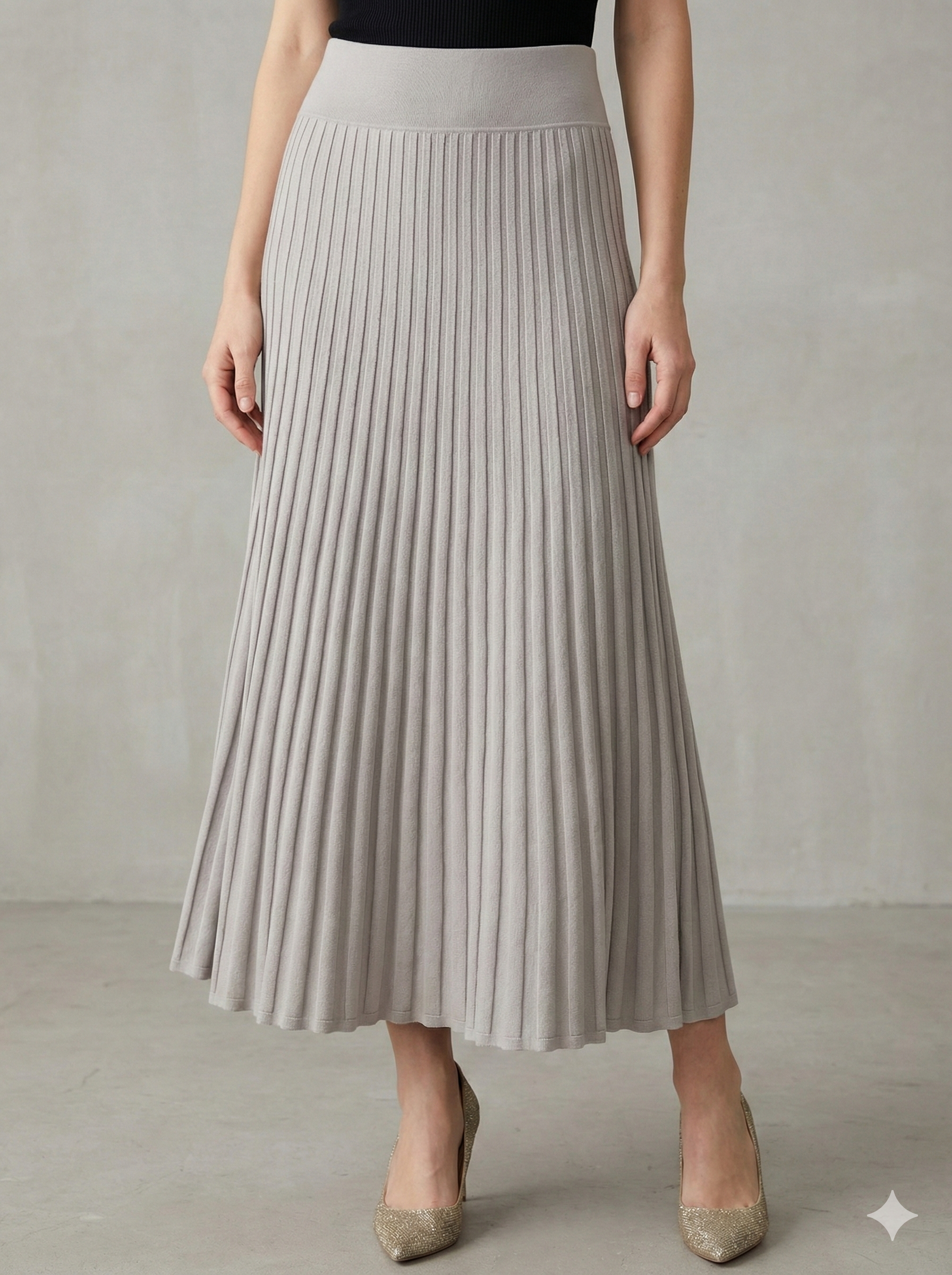 Knitted long skirt K16012