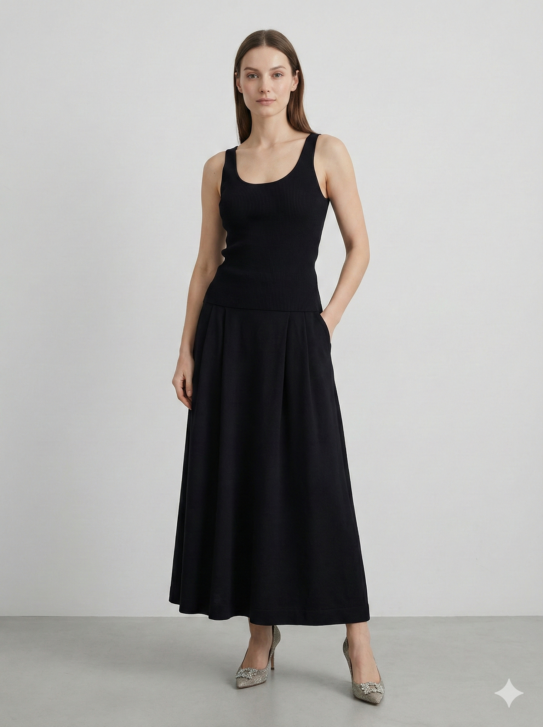 Knitted long dress 92056