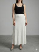Knitted long pleated skirt 92055