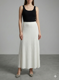 Knitted long pleated skirt 92055