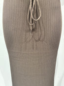 Knitted long pleated skirt 92088