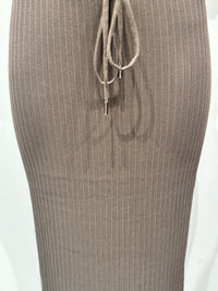 Knitted long pleated skirt 92088