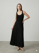 Knitted long pleated skirt 92055