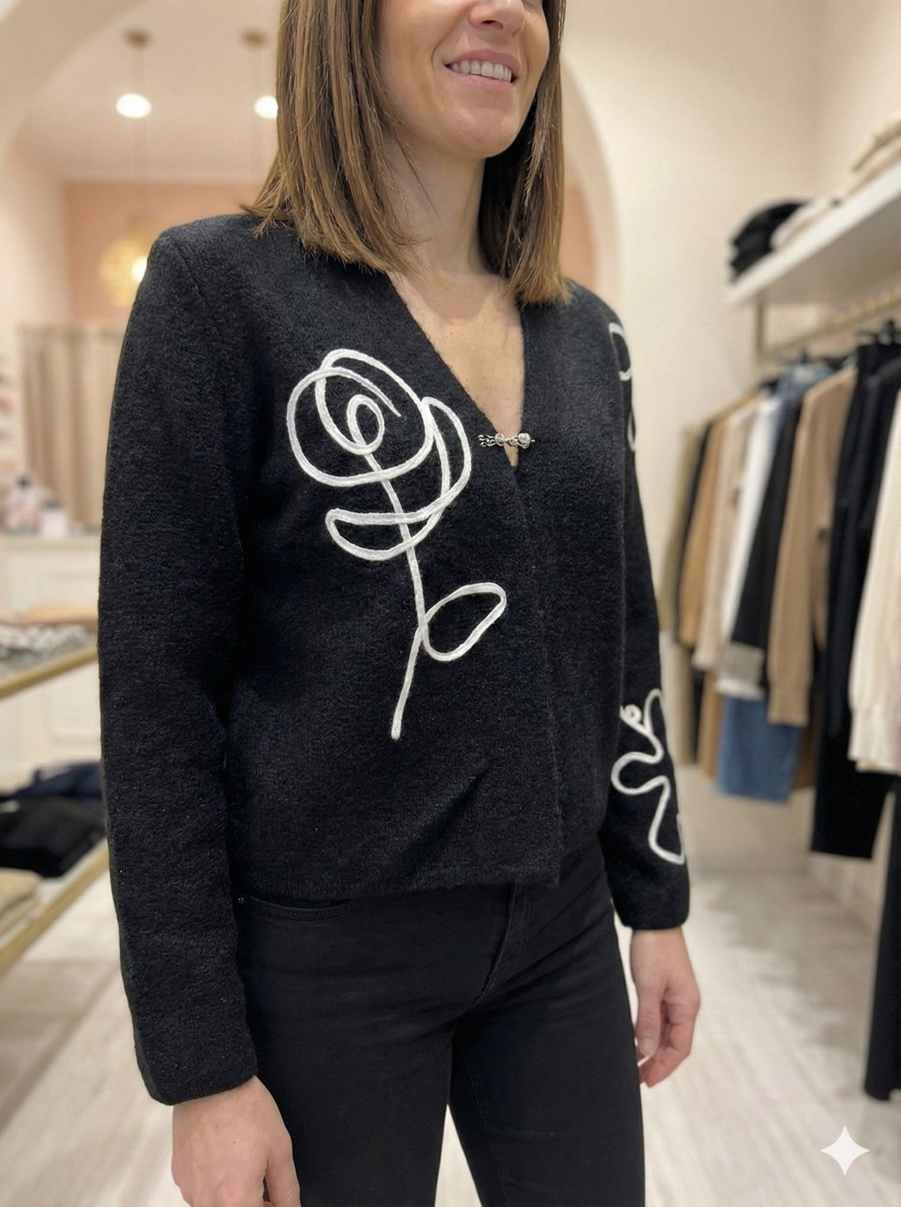 sweater caot embroidered art.6080