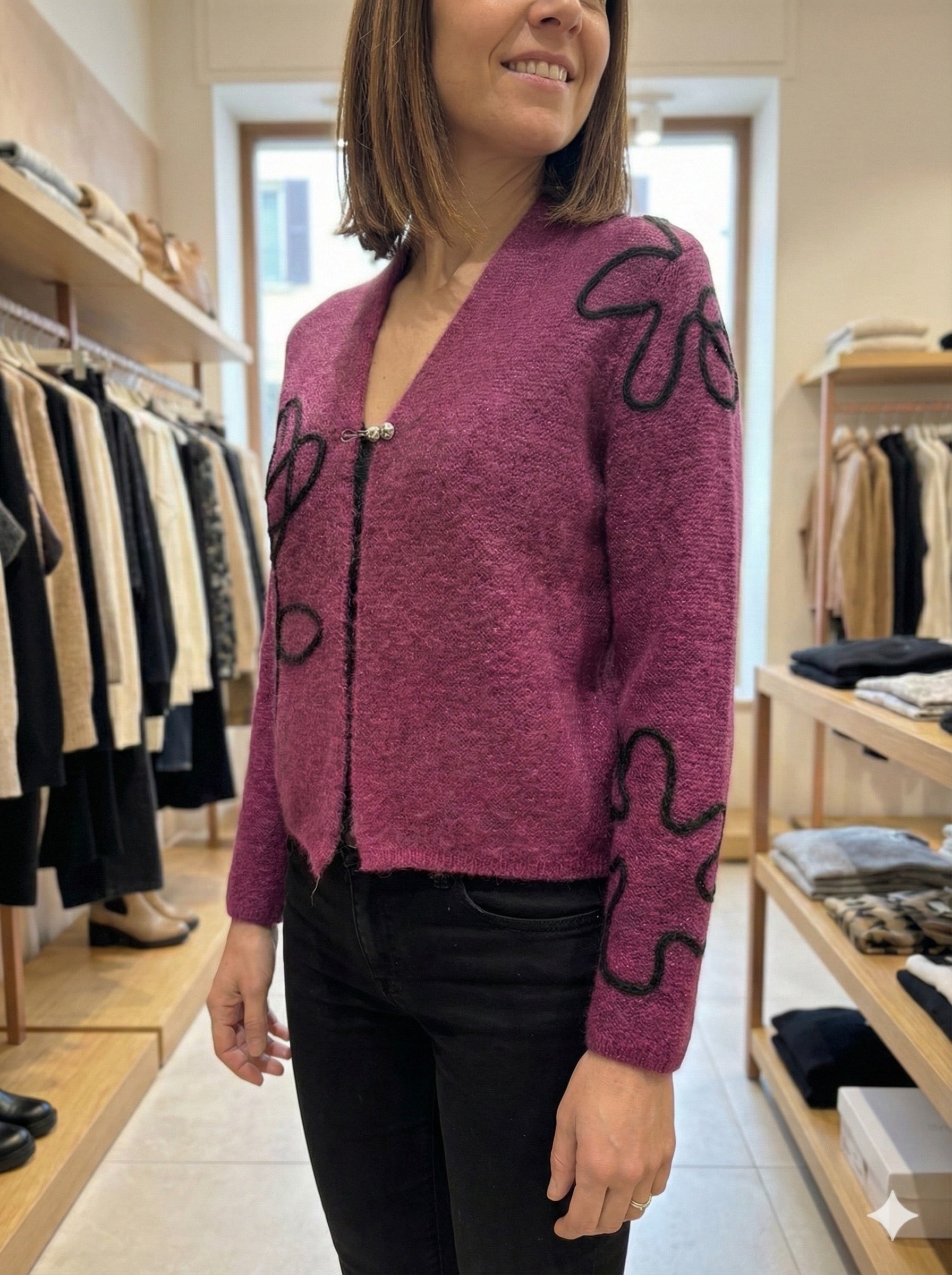 sweater caot embroidered art.6080