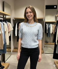 Twisted rope, beads, short-sleeved shirt HZ912