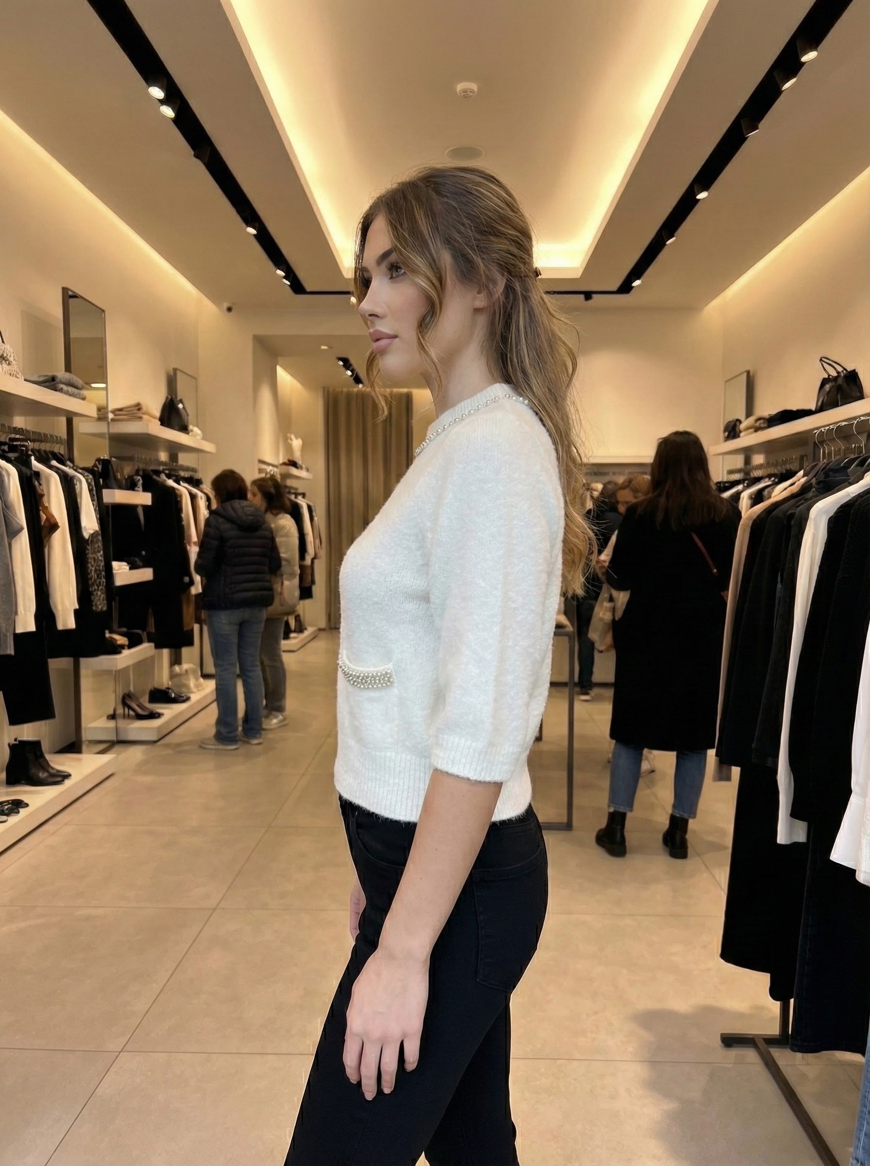 Mid-length sleeve girl necklace art：6062