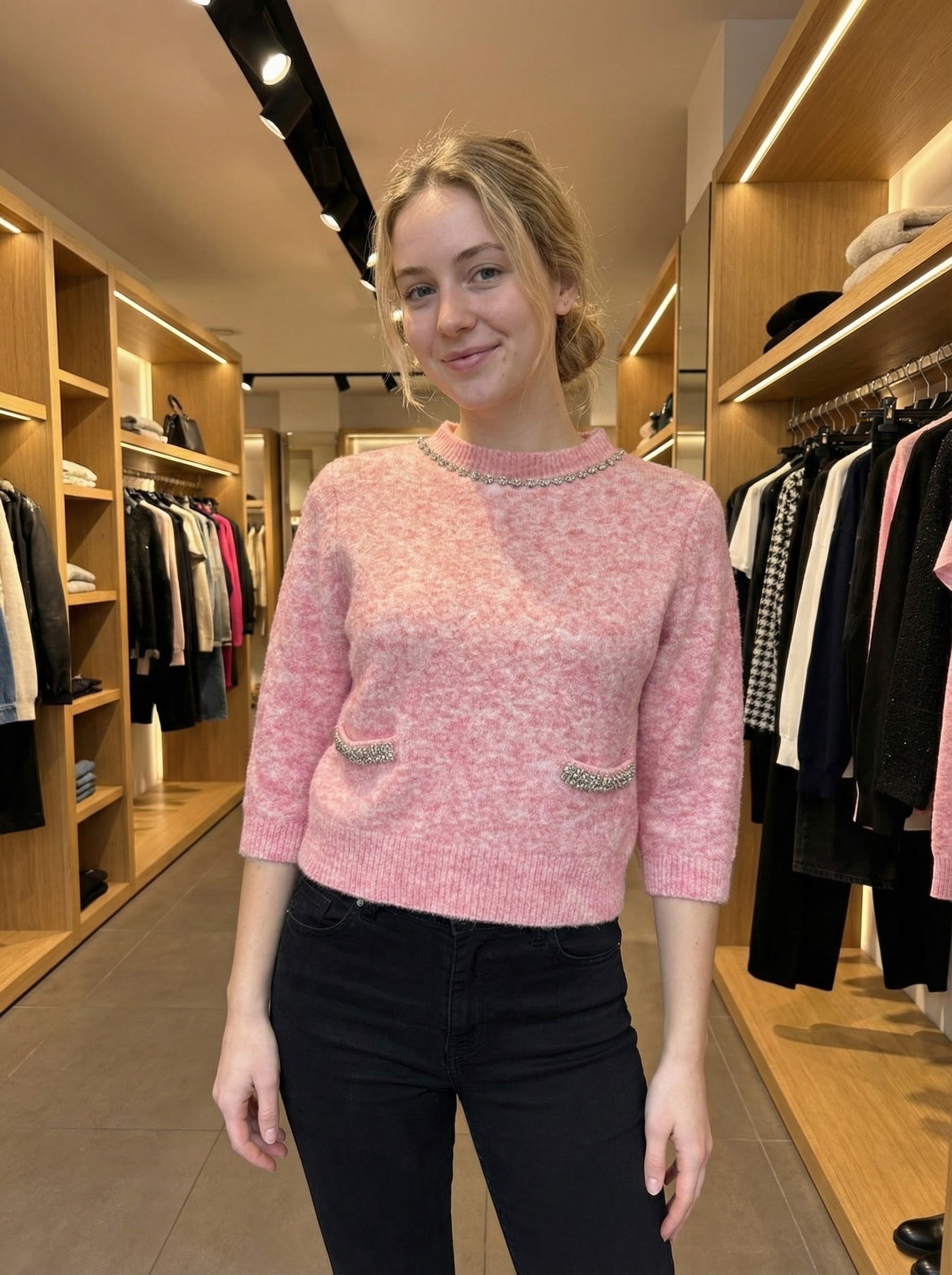 Mid-length sleeve girl necklace art：6062