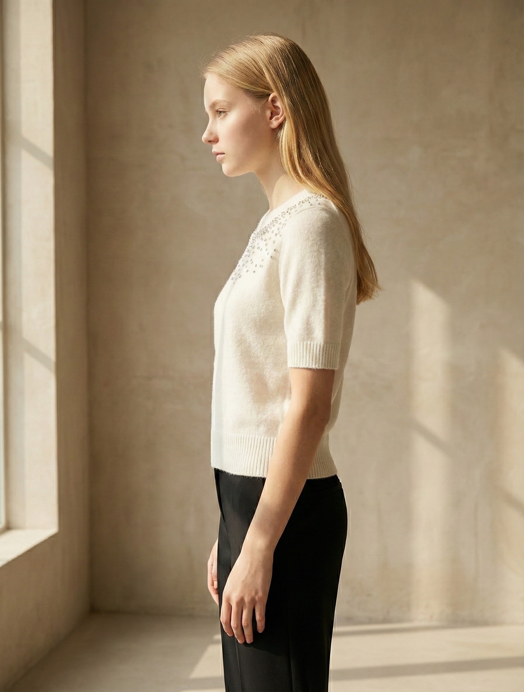 Mid-length sleeve girl necklace art：6069