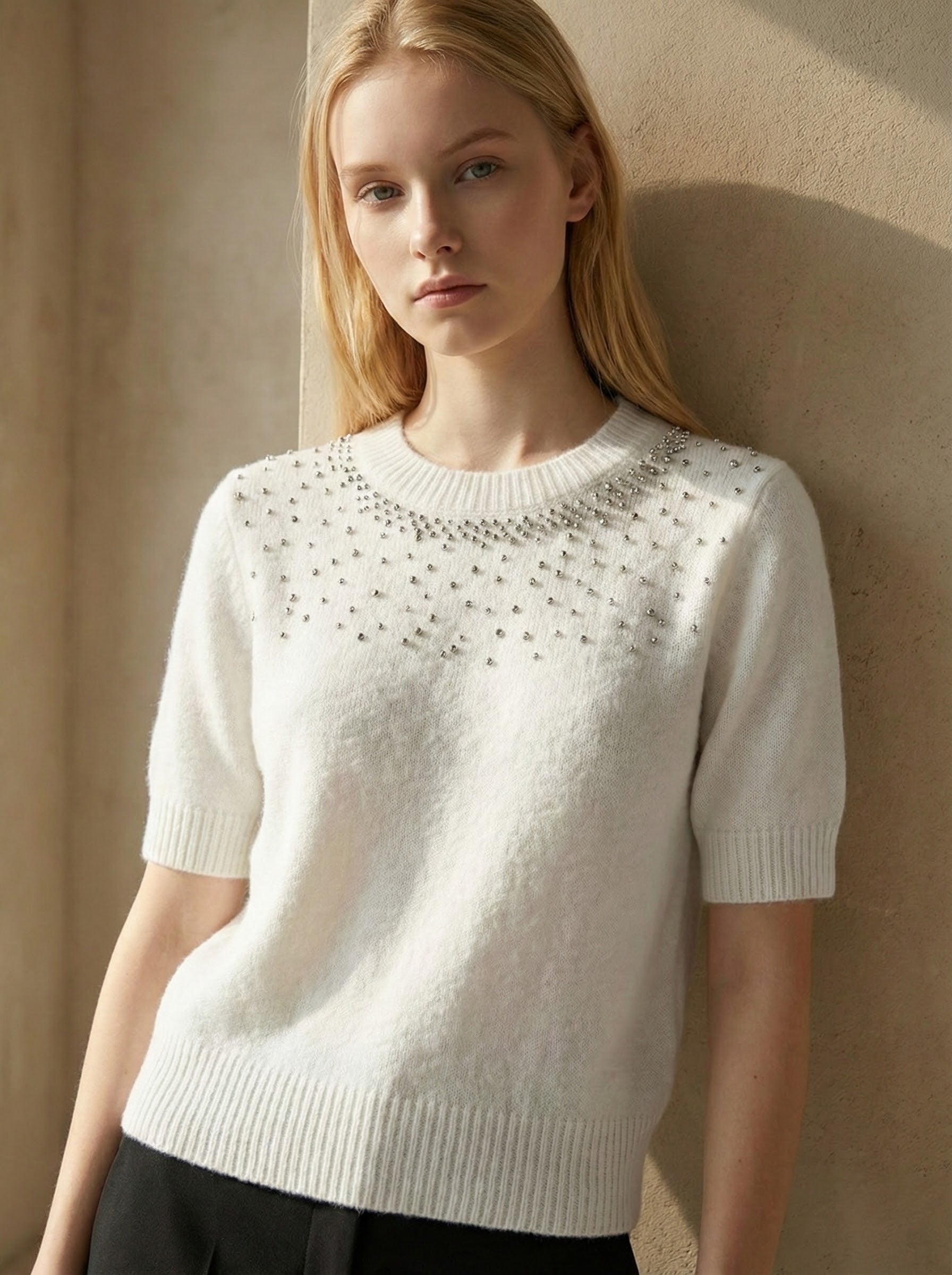 Mid-length sleeve girl necklace art：6069