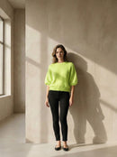 maglione a maniche corte in alpaca