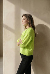 maglione a maniche corte in alpaca