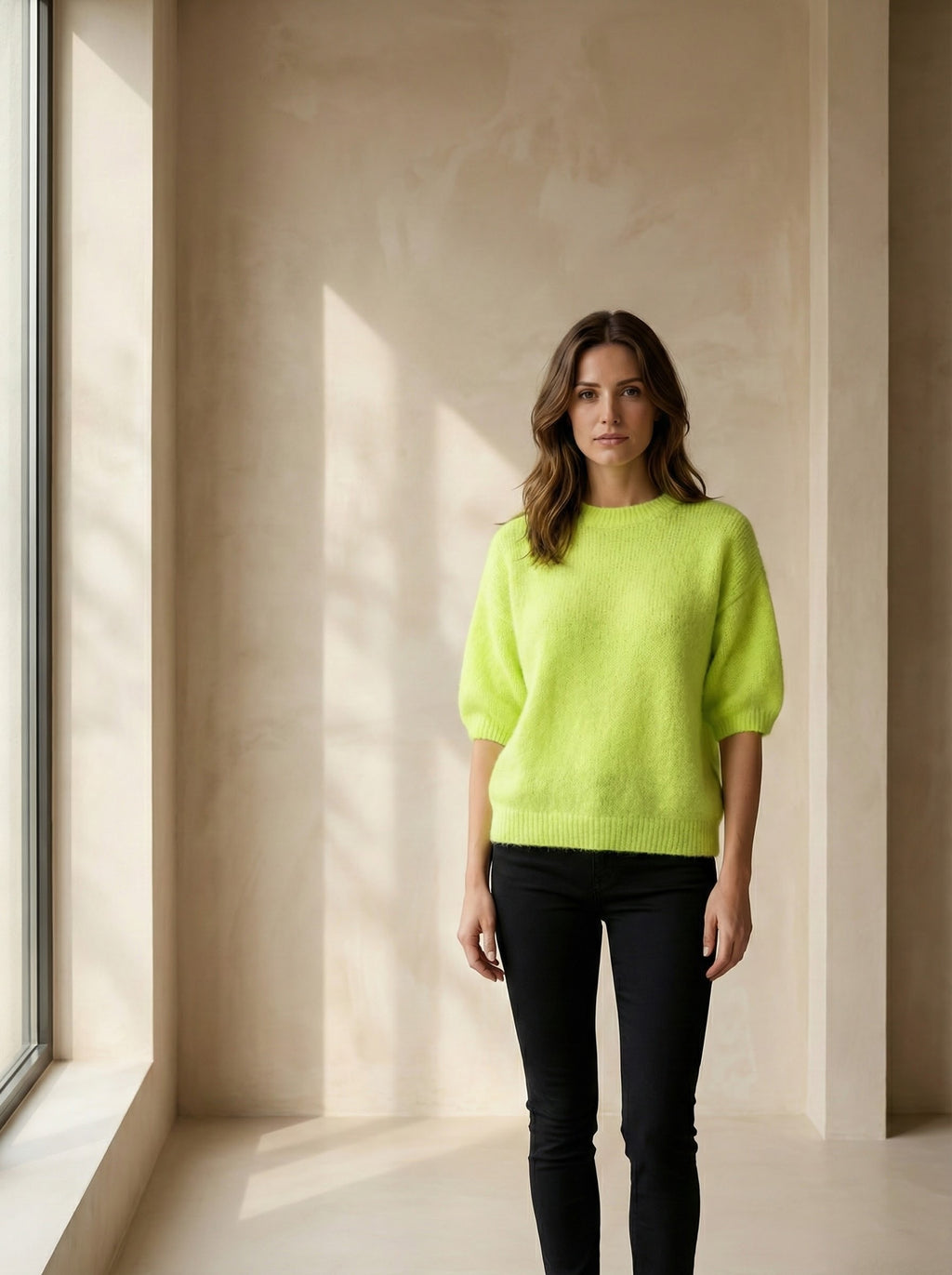 alpaca short sleeve sweater