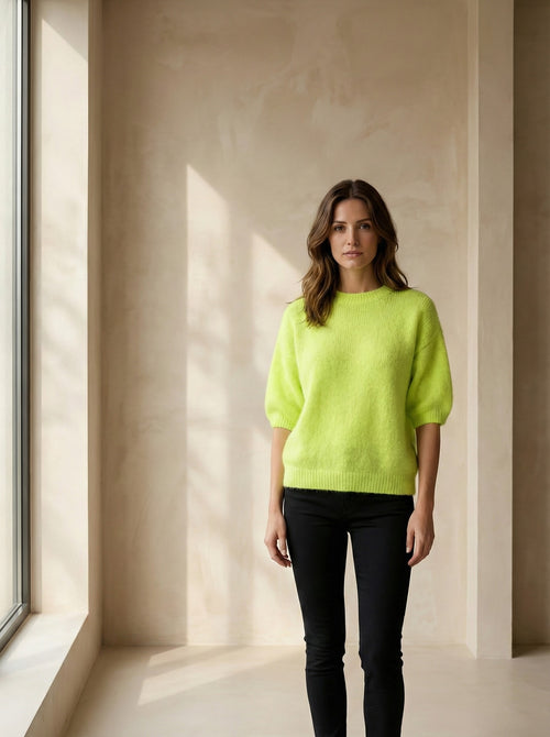 alpaca short sleeve sweater