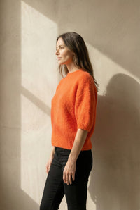 maglione a maniche corte in alpaca