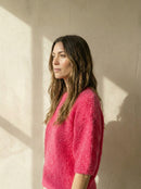 maglione a maniche corte in alpaca