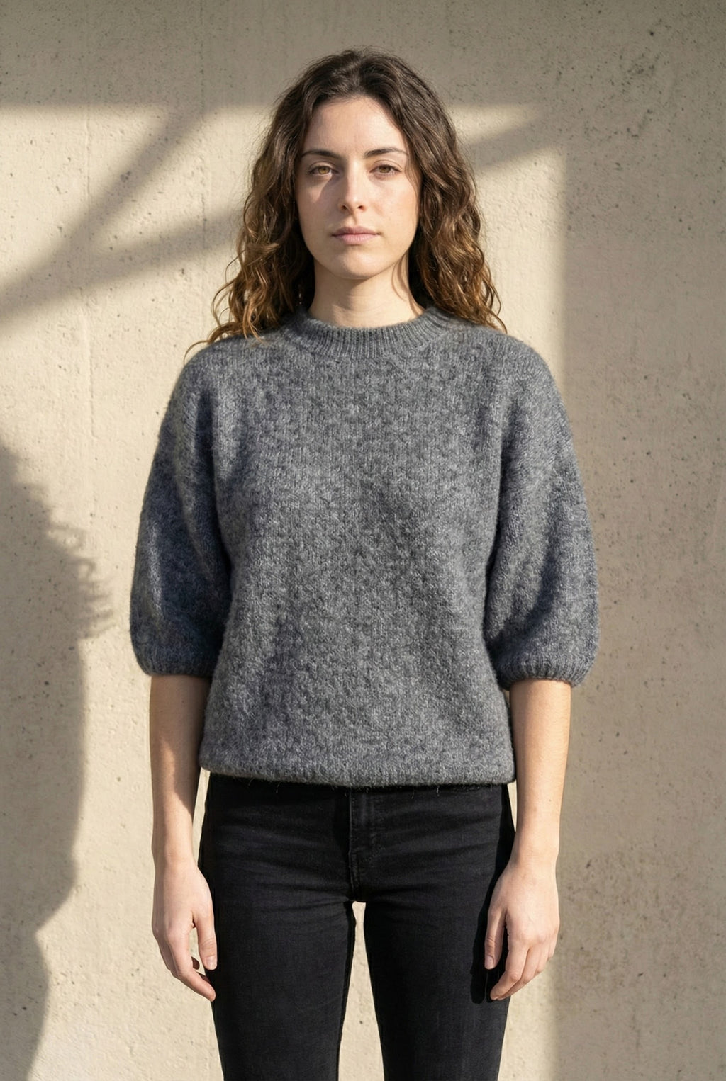 alpaca short sleeve sweater