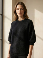 alpaca short sleeve sweater