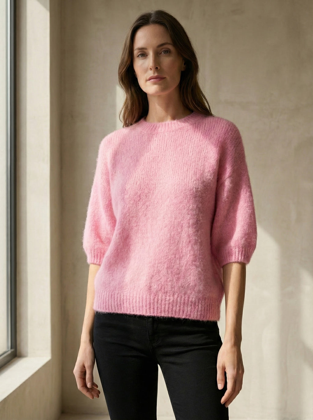 alpaca short sleeve sweater