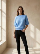 maglione a maniche corte in alpaca