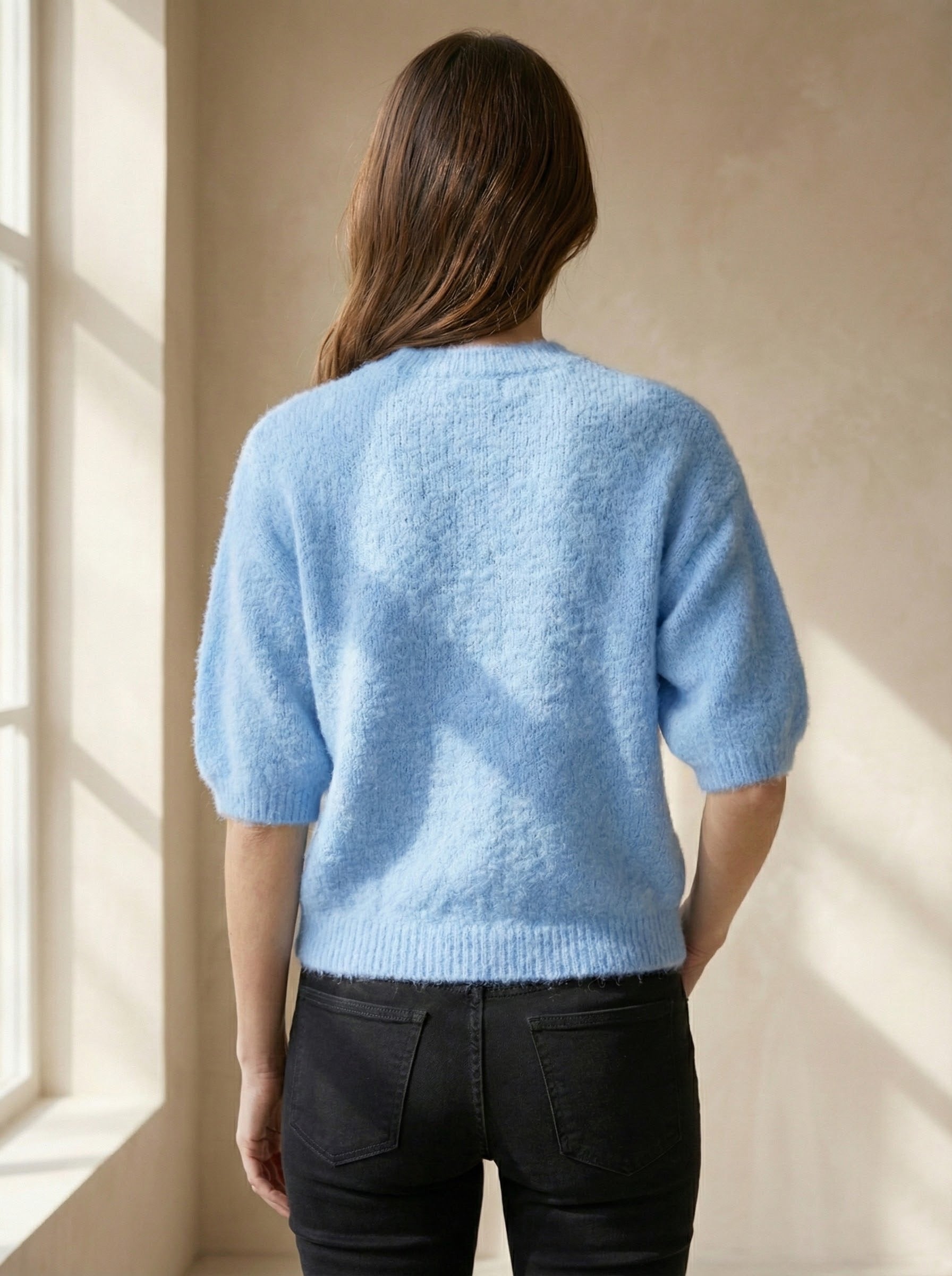 alpaca short sleeve sweater