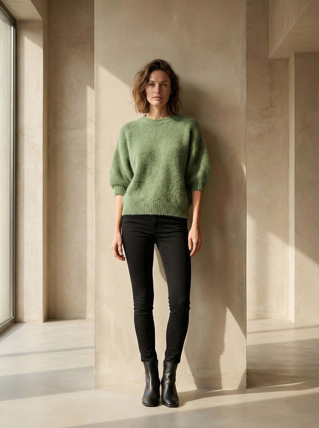 alpaca short sleeve sweater