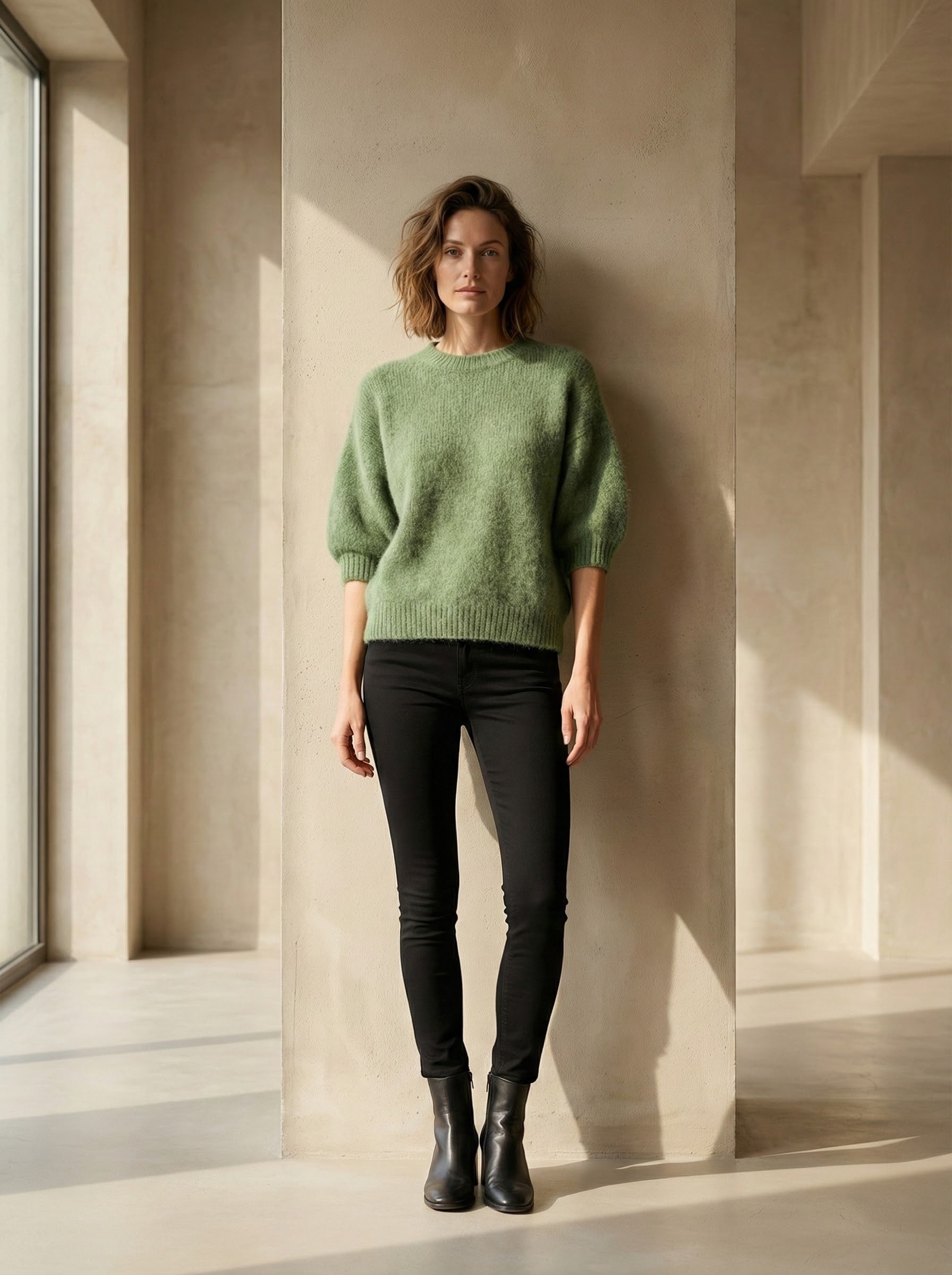 alpaca short sleeve sweater