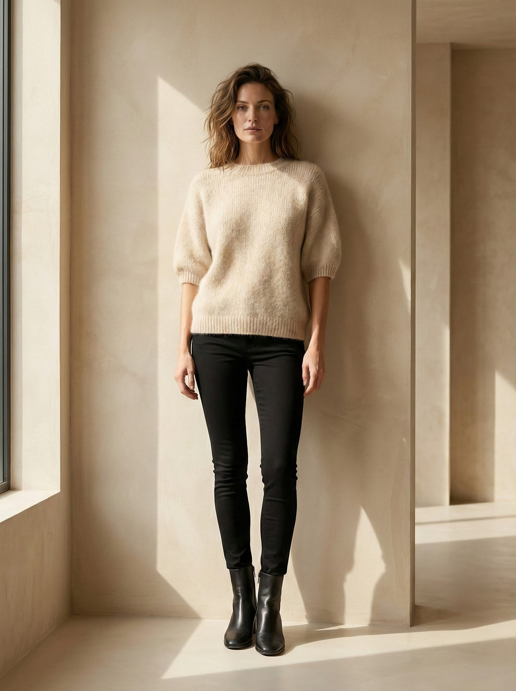 alpaca short sleeve sweater