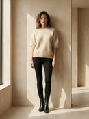 maglione a maniche corte in alpaca