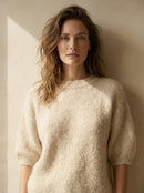 maglione a maniche corte in alpaca