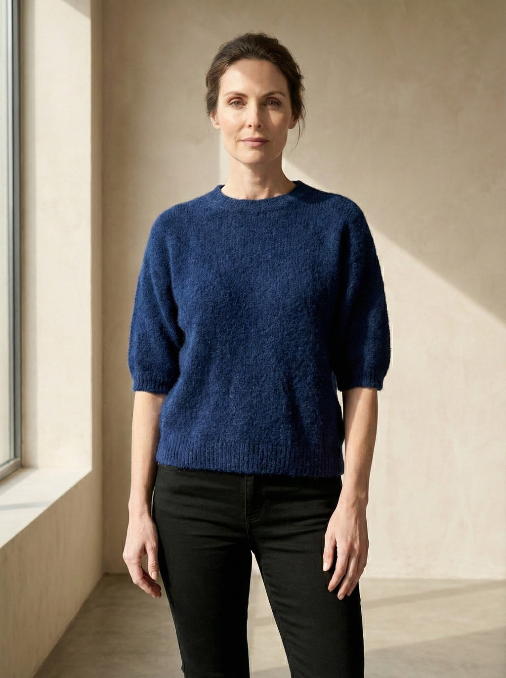 alpaca short sleeve sweater