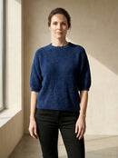 maglione a maniche corte in alpaca