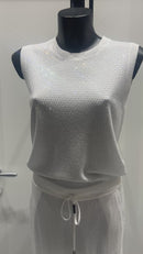 Spring/Summer Long-Sleeved Sleeveless Crew Neck Sweater 95503