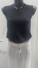 Spring/Summer Long-Sleeved Sleeveless Crew Neck Sweater 95503